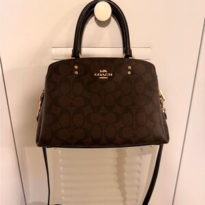 Coach Dark Brown Signature Satchel